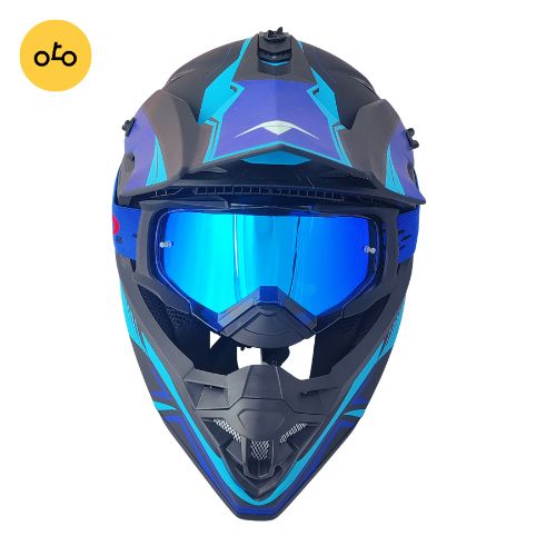 کلاه کاسکت کراسی Tekno تکنو مشکی آبی - Image 5