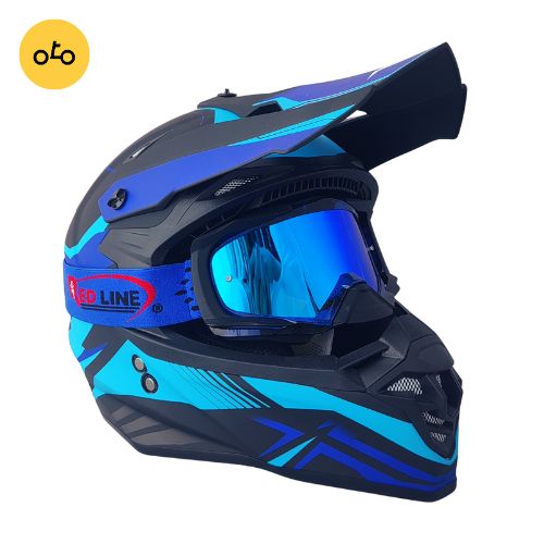 کلاه کاسکت کراسی Tekno تکنو مشکی آبی - Image 2
