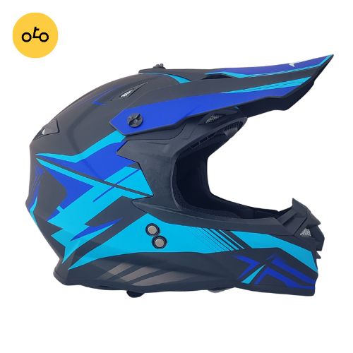 کلاه کاسکت کراسی Tekno تکنو مشکی آبی - Image 6