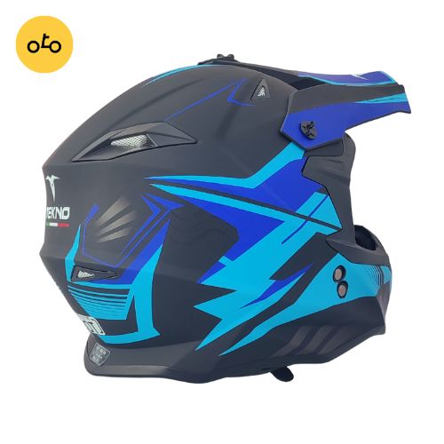 کلاه کاسکت کراسی Tekno تکنو مشکی آبی - Image 7