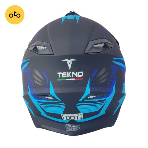کلاه کاسکت کراسی Tekno تکنو مشکی آبی - Image 8