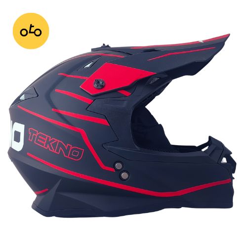 کلاه کاسکت کراسی TEKNO تکنو مشکی قرمز - Image 4