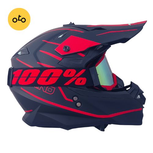 کلاه کاسکت کراسی TEKNO تکنو مشکی قرمز - Image 5