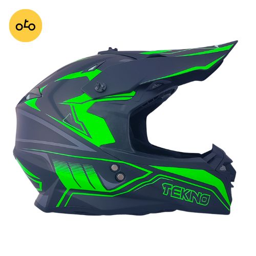 کلاه کاسکت کراسی TEKNO تکنو مشکی سبز - Image 5