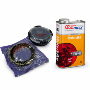 پکیج ترکیبی روغن موتور 10W40 فلومکس + صفحه کلاچ داخل‌روغن کوکما (مخصوص هوندا 125)
